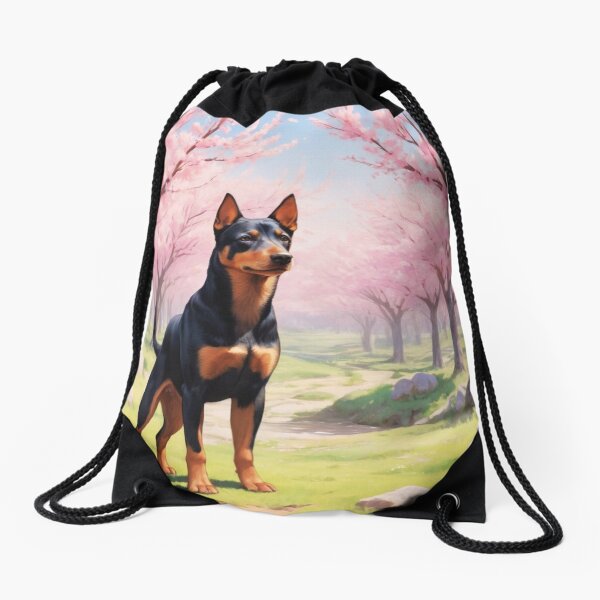 Item preview, Australian Kelpie Dog With Japanese Sakura Trees in Bloom designed and sold by ChaosReigns91.