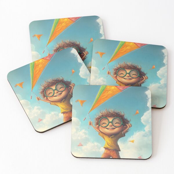 Item preview, Smiling Boy Holding a Kite in a Meadow designed and sold by Angellacelin.