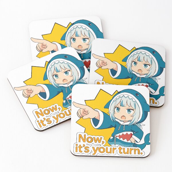 Item preview, Gawr Gura Mario Party Style Sticker "Now, It's your turn." designed and sold by Fresh Oshi Pressed.