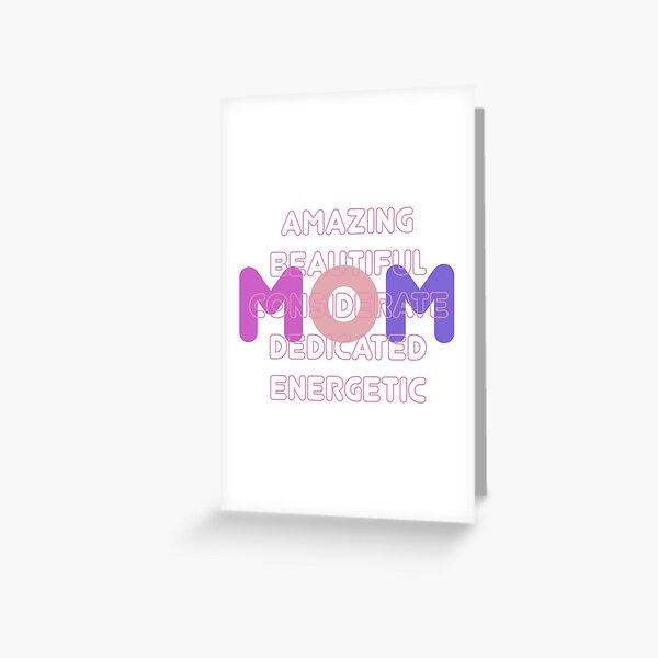 Item preview, MOM: amazing, beautiful, considerate, dedicated, energetic  designed and sold by DrViStudio.