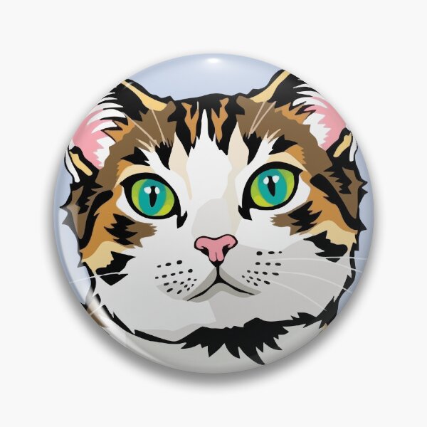 Item preview, Pop Art Cat – Orange, Black & White Feline on Light Blue designed and sold by BlindCatCreative.