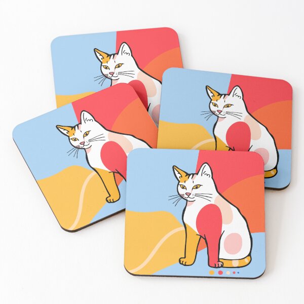 Item preview, Pop Art Cat – Multicolor Feline on Bright Flowing Background designed and sold by BlindCatCreative.