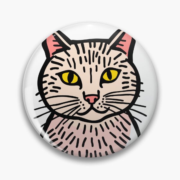 Item preview, Simplistic Pop Art Cat – Minimal Feline Portrait  designed and sold by BlindCatCreative.