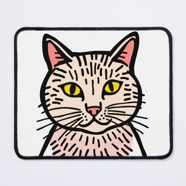 Item preview, Simplistic Pop Art Cat – Minimal Feline Portrait designed and sold by BlindCatCreative.