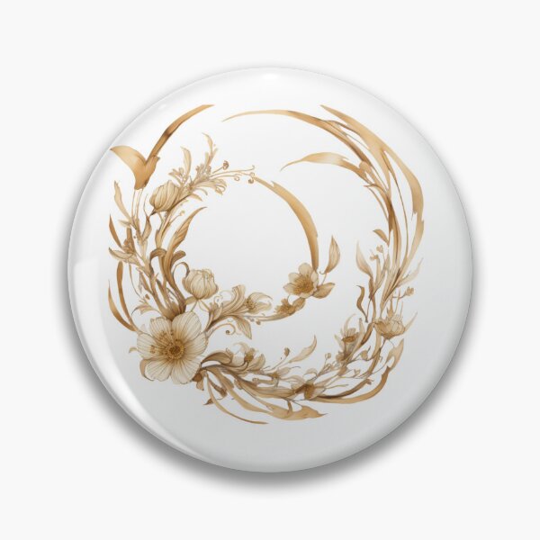 Item preview, Golden Bloom Wreath – Elegant Floral Frame designed and sold by CharmingGarden.