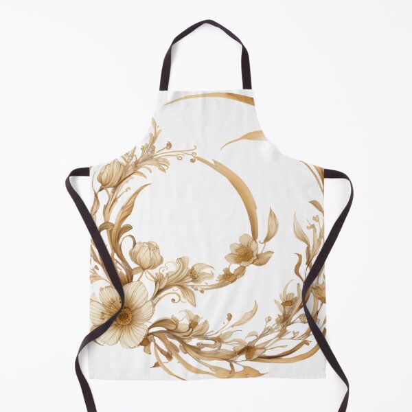 Item preview, Golden Bloom Wreath – Elegant Floral Frame designed and sold by CharmingGarden.