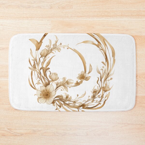 Item preview, Golden Bloom Wreath – Elegant Floral Frame designed and sold by CharmingGarden.