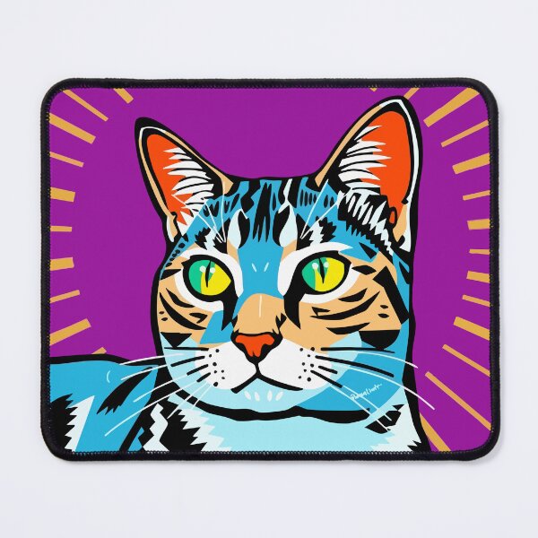 Item preview, Pop Art Cat – Blue Feline designed and sold by BlindCatCreative.
