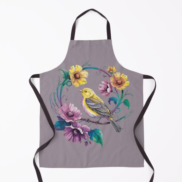 Item preview, Yellow Warbler with Blooming Wildflowers designed and sold by BirdsnStuff.
