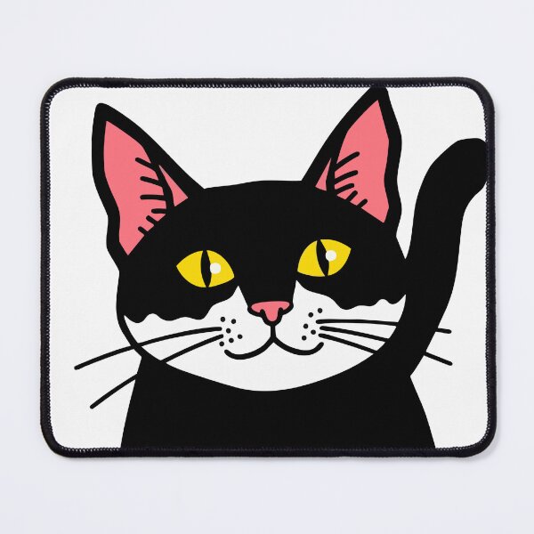Item preview, Pop Art Cat – Simplistic Black Kitty with Pink Ears designed and sold by BlindCatCreative.