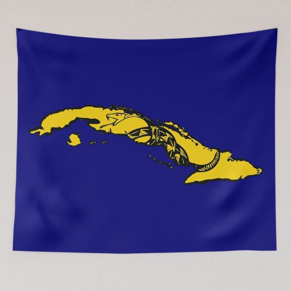 Item preview, CUBA  - Libertarian - NO ME PISES Don't Tread On Me Gadsden Snake on CUBAN Map on Blue default background, #020279 designed and sold by pelagio.