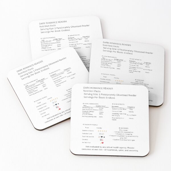 Item preview, dark romance nutrition facts black designed and sold by CottonandQuill.