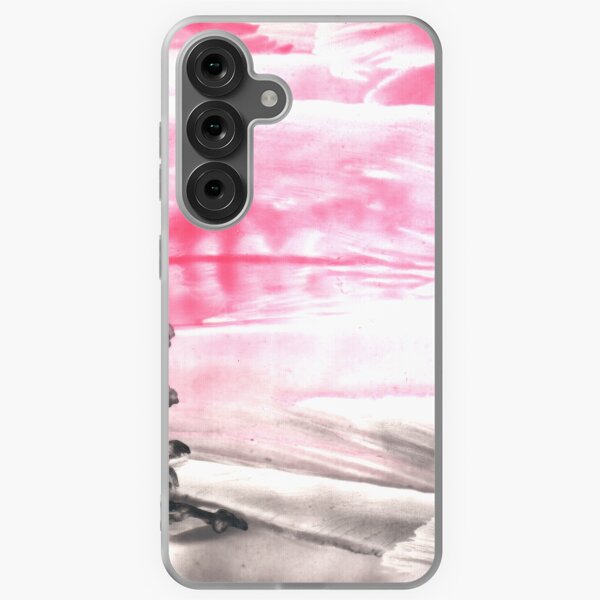 Item preview, Pink landscape with nature and architecture. Siheyuan house. Art, painting. Encaustic, art decoration, sketch. Illustration hand drawn modern, hot wax new designed and sold by grafinya.