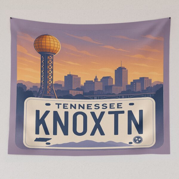 Item preview, Knoxville Roadtrip Vibes: Sunsphere License Plate Tribute designed and sold by Globalcitytees.