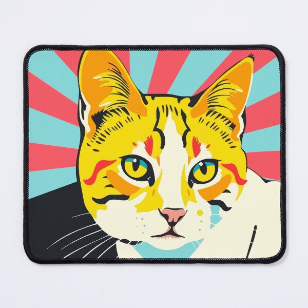 Item preview, Pop Art Cat – Yellow Kitty on Bold Burst designed and sold by BlindCatCreative.