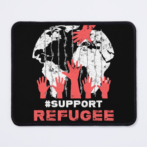 Item preview, Support Refugee Shirt – Human Rights Activist Tee with World Map & Raised Hands | Pro-Refugee Grunge Design designed and sold by boundlessly2art.