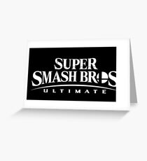 Super Smash Bros. Ultimate Logo (White) Greeting Card