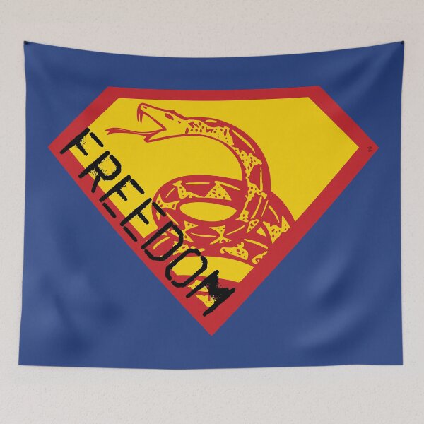 Item preview, LIBERTARIAN SHIELD - Freedom Is The Superpower -  Gadsden Snake Flag - Dont Tread On Me SUPERHERO design FREEDOM Spellout designed and sold by pelagio.