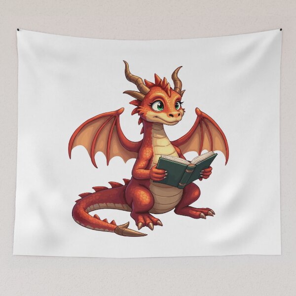 Item preview, Bookworm Dragon – Read Like a Beast designed and sold by BeamiCreations.