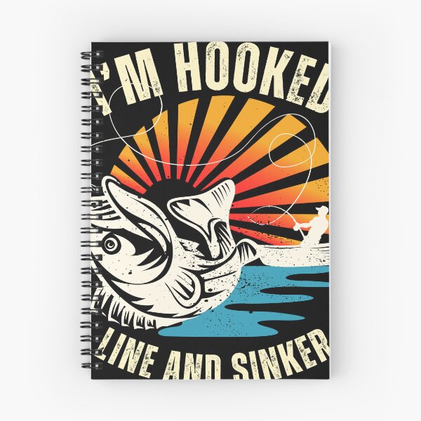 Item preview, Funny Fishing Shirt - I'm Hooked Line and Sinker T-Shirt - Retro Vintage Fisherman Gift for Men and Women designed and sold by boundlessly2art.