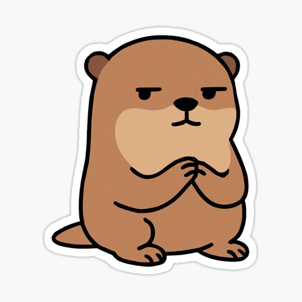 Aperçu de l'œuvre Loutre animée amusante créée et vendue par Clozelle Prints.
