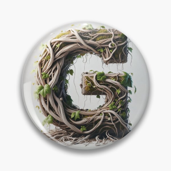 Item preview, a monogram of a big G surrounded by roots and vines  designed and sold by Highpinch.