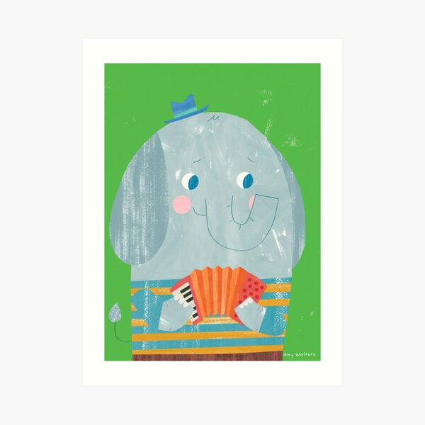 Animal Band - Elephant Accordionist Art Print