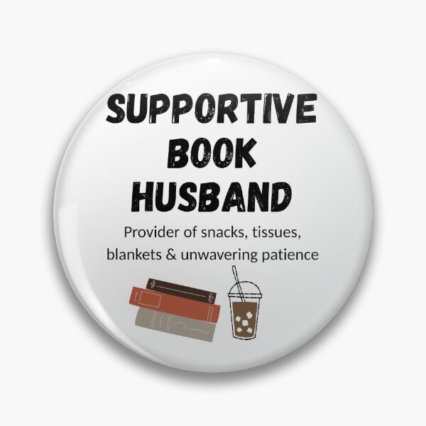 Item preview, Supportive Book Husband black text designed and sold by CottonandQuill.