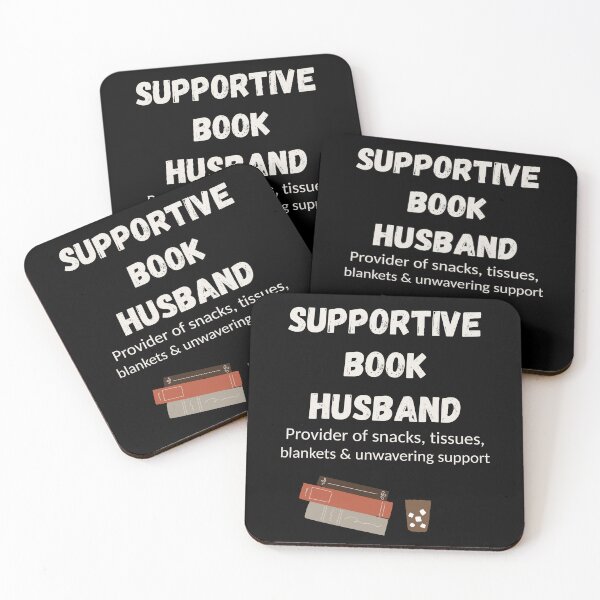 Item preview, Supportive Book Husband white text designed and sold by CottonandQuill.