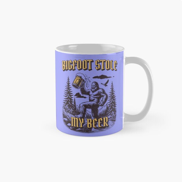Item preview, Bigfoot Stole My BEER Sasquatch Forest Beer Mug designed and sold by scooterbaby.