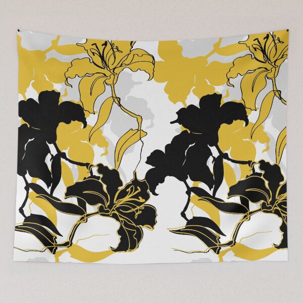 Item preview, Shadow Bloom — Bold Florals in Black & Gold designed and sold by Hadamundo.