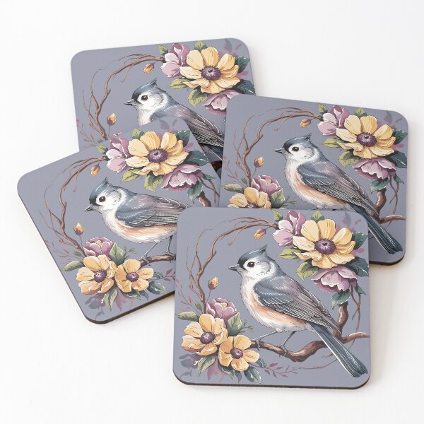 Item preview, Tufted Titmouse Among Wildflowers designed and sold by BirdsnStuff.