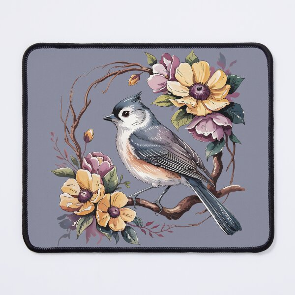 Item preview, Tufted Titmouse Among Wildflowers designed and sold by BirdsnStuff.