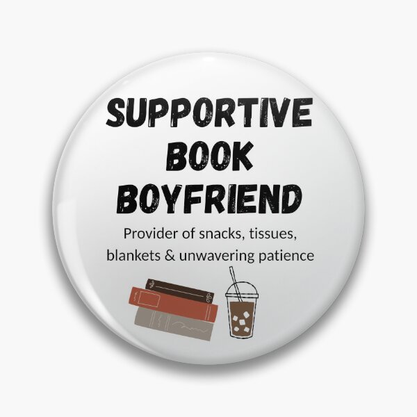 Item preview, Supportive Book Boyfriend Black text designed and sold by CottonandQuill.