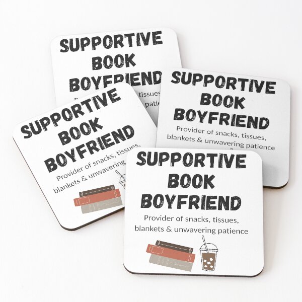 Item preview, Supportive Book Boyfriend Black text designed and sold by CottonandQuill.