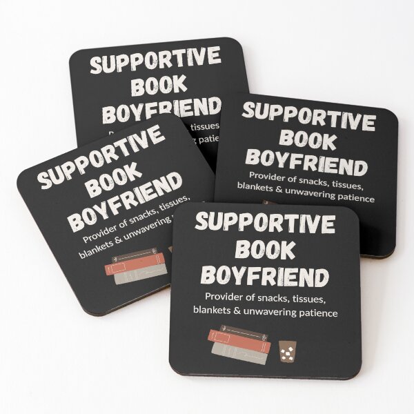 Item preview, Supportive book boyfriend white text  designed and sold by CottonandQuill.