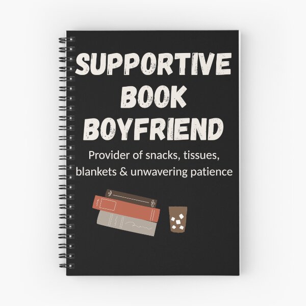 Item preview, Supportive book boyfriend white text  designed and sold by CottonandQuill.