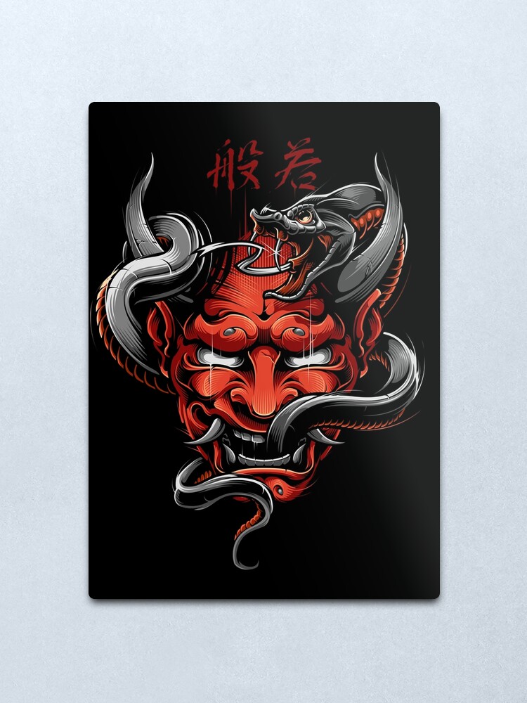 Hannya Demon Tattoo Bloody Version Metal Print For Sale By Blackoutstore Redbubble