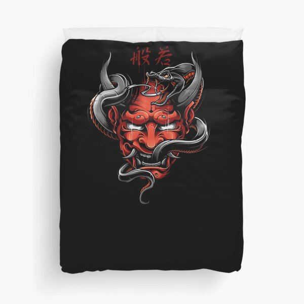 Hannya Demon Tattoo - Bloody version Duvet Cover
