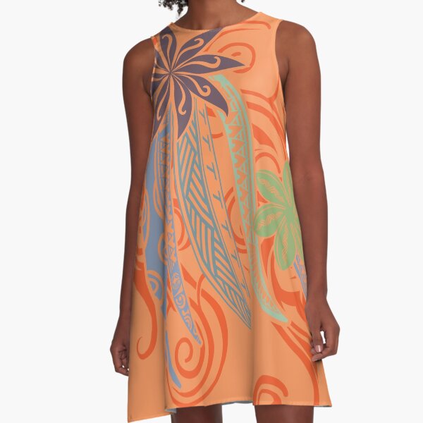 Item preview, Sunset Orange Hawaiian Tribal Threads designed and sold by sunnthreads.