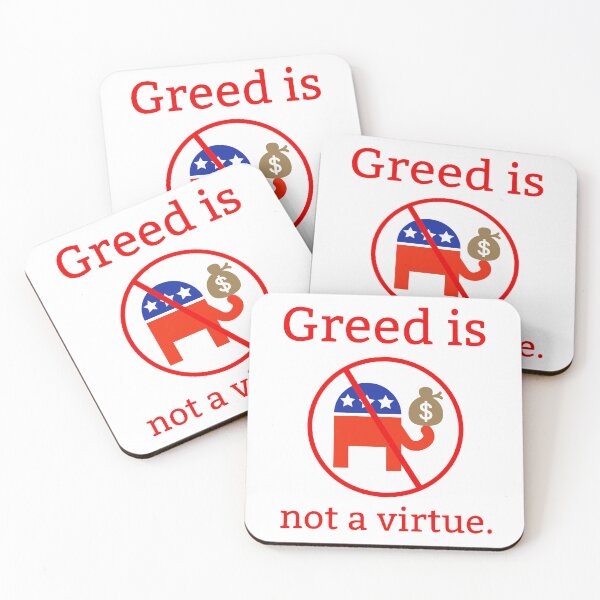 Item preview, Greed is not a virtue designed and sold by Rachel the Artist .