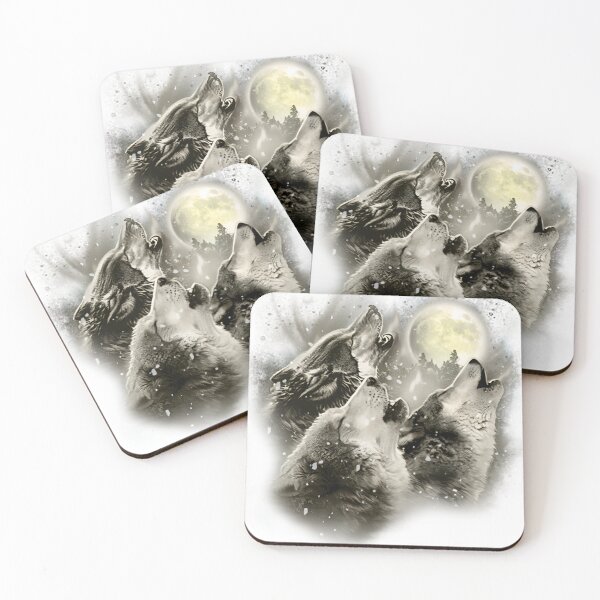Item preview, Three Wolves Howling in Moonlight designed and sold by KA DESIGNS.
