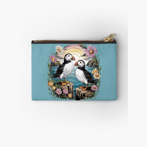 Item preview, Atlantic Puffin Pair on Coastal Cliffs at Sunset designed and sold by BirdsnStuff.