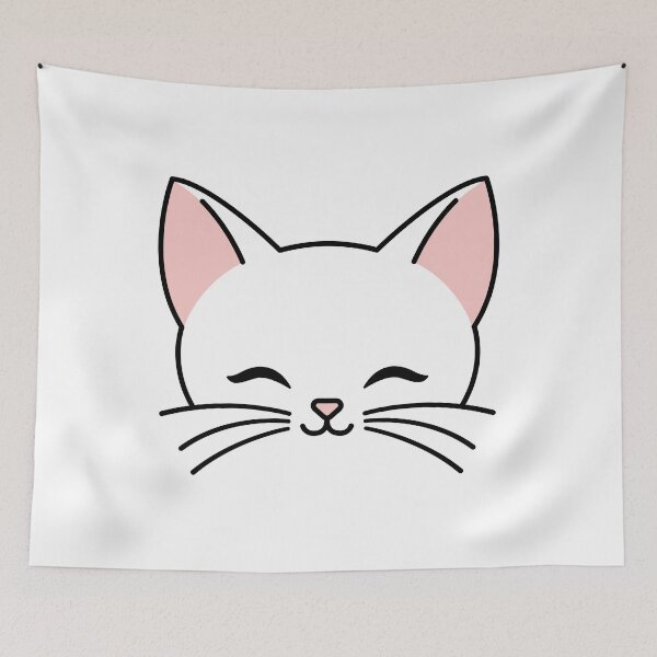 Item preview, Cute Minimal Black Cat Face | Kawaii Aesthetic Kitty Design designed and sold by YourChoiceArt.