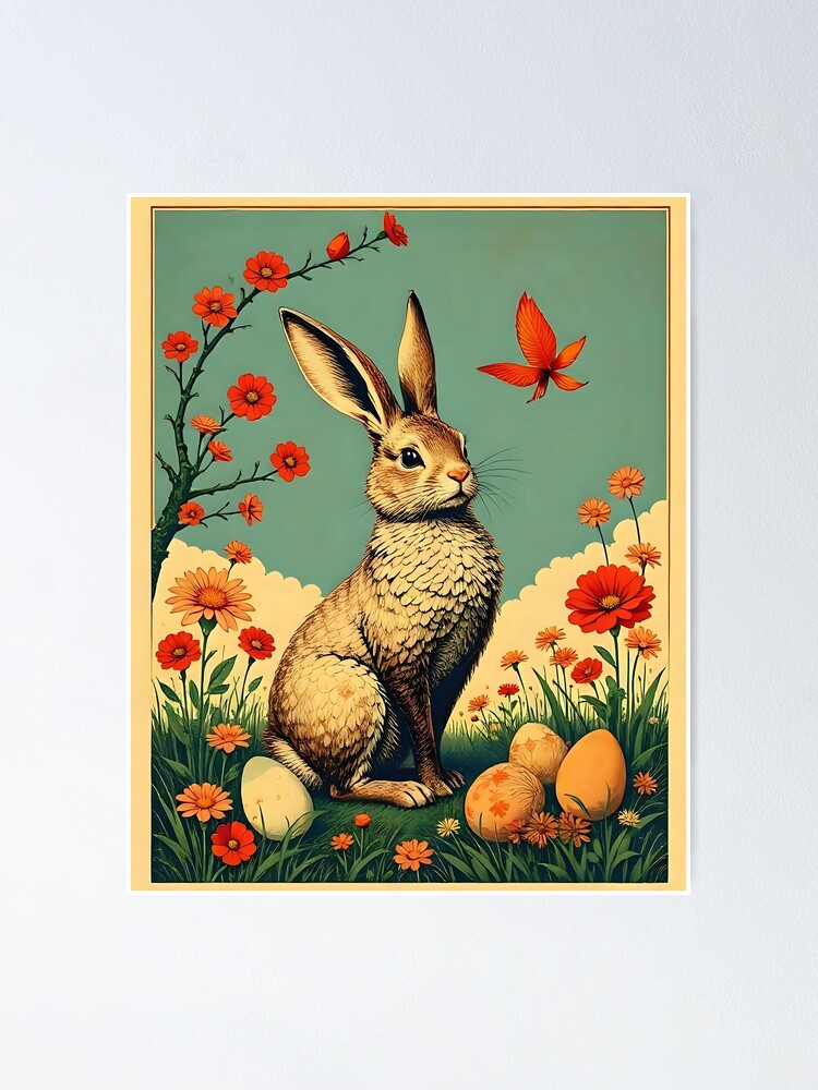Thumbnail 1 of 3, Poster, Rabbit Poster designed and sold by FestivityFinds.