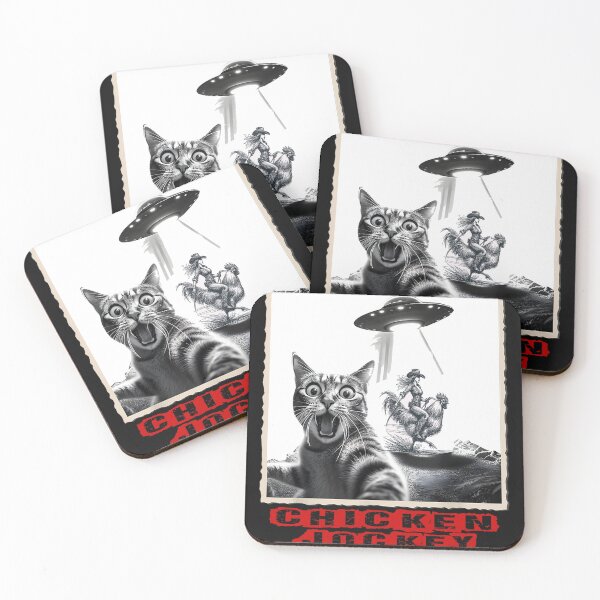 Item preview, Cat Funny Selfie With Chickens Jockey Funny UFO Men Women designed and sold by MOHAMED FRASER.