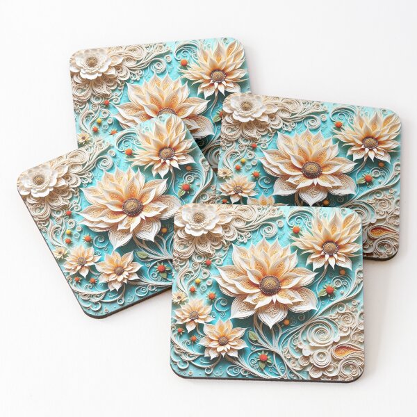 Item preview, filigree flowers designed and sold by Beyond The Canvas.