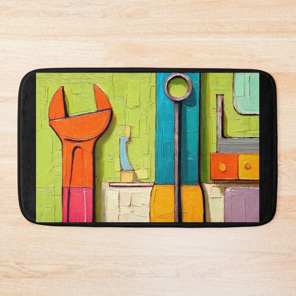 Item preview, Modern Father's Day Tribute with Bold Wrench Art and Vibrant Geometric Colors AI Generated designed and sold by OlfactoART Studio.