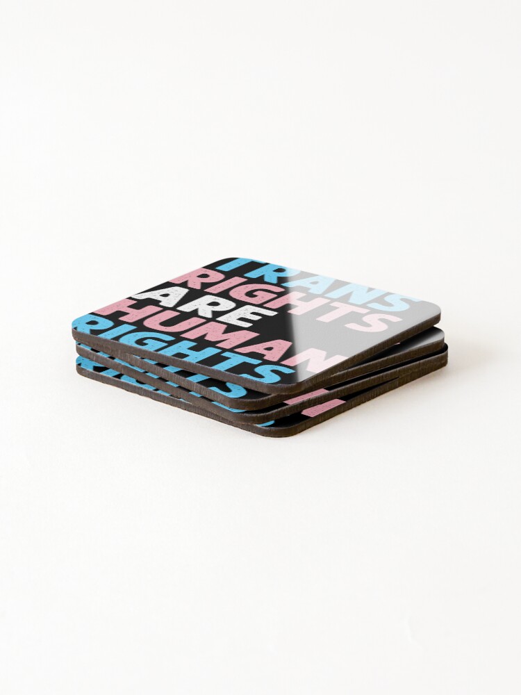 Thumbnail 4 of 5, Coasters (Set of 4), Trans Rights Are Human Rights designed and sold by HydrangeaStore.