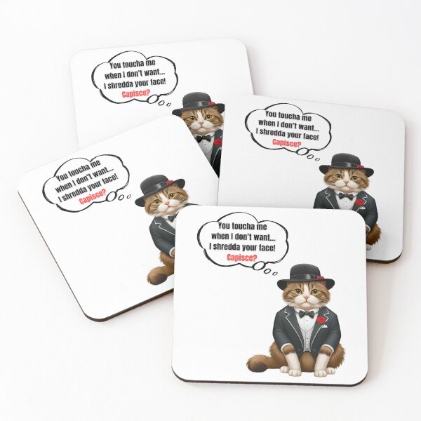 Item preview, Mafia Boss Ragamuffin Cat | Funny "Don't Touch Me" Cat Art Design designed and sold by Fredster1966.